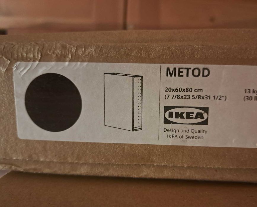 METOD obudowa szafki stojącej 20x60x80 imitacja drewna, czarna