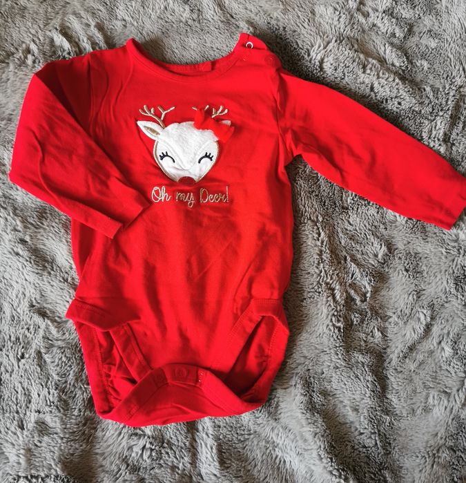 Body świąteczne na długi rękaw rozmiar 74