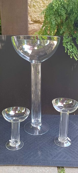 Taças centro mesa flores