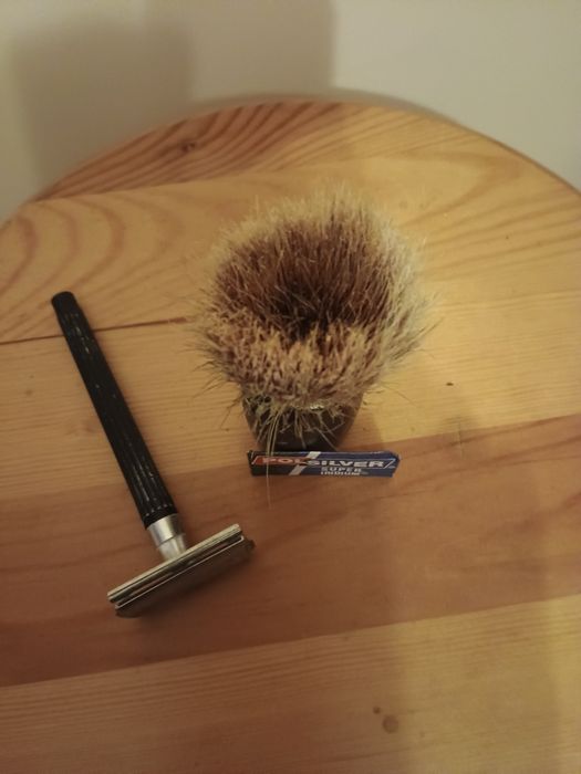 Zestaw pędzel i maszynka do golenia Old vintage