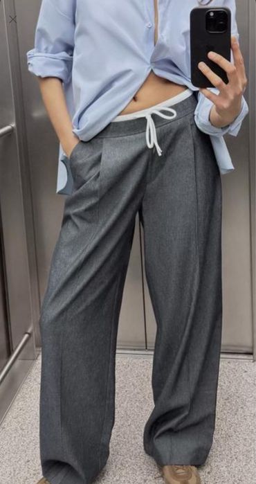 Легкі штани wide leg ZARA (р. XS)
