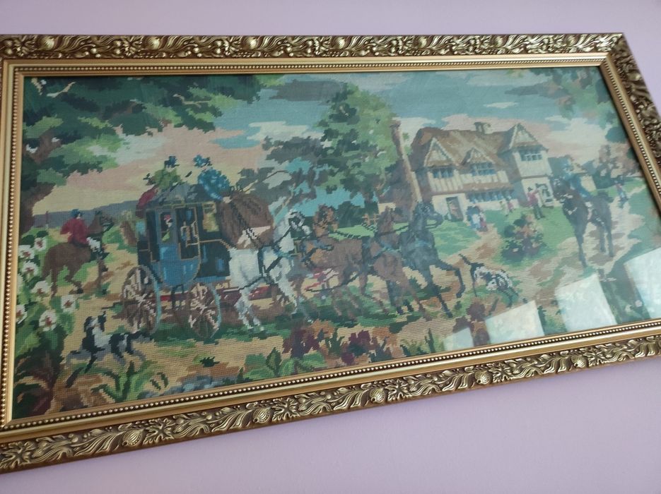 Obraz krzyżykowy, haft krzyżykowy, ręcznie robiony