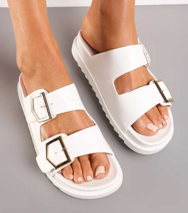 Klapki damskie białe r. 38