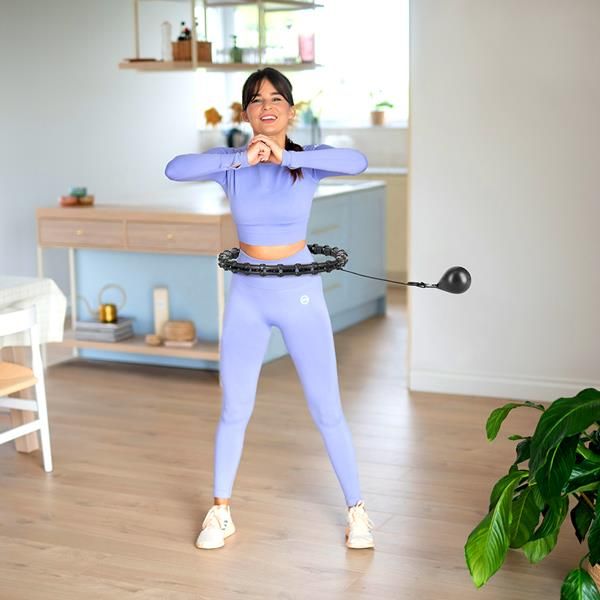 Hhw02 hula hop black z wypustkami i obciążnikiem hms