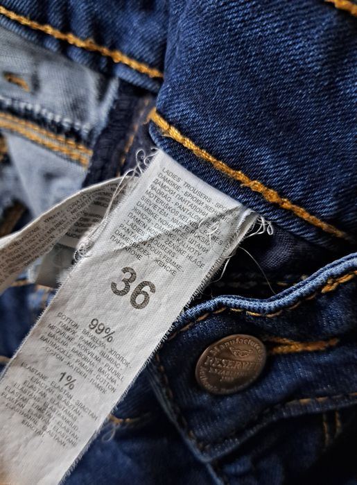 Jeansy Reserved 36 Niebieskie Granatowe Slim