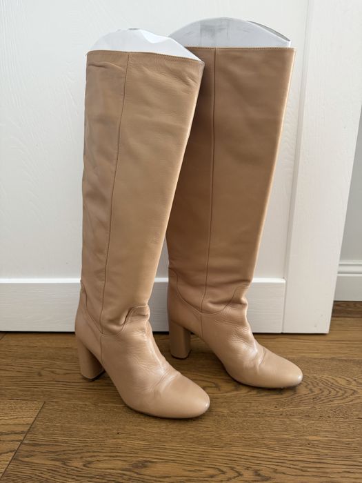 Skórzane kozaki pod kolano Zara r.41