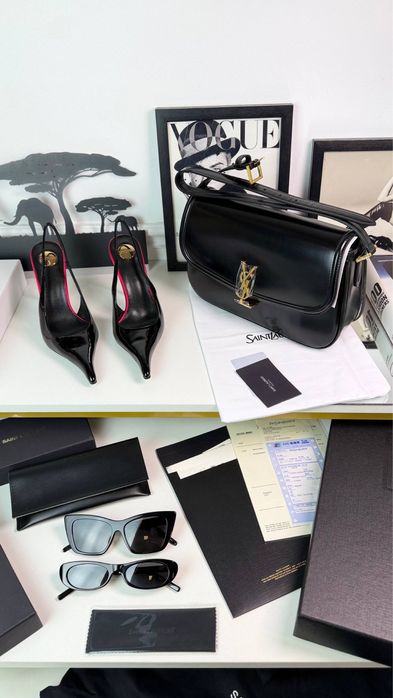 Туфлі  YSL чорний лак