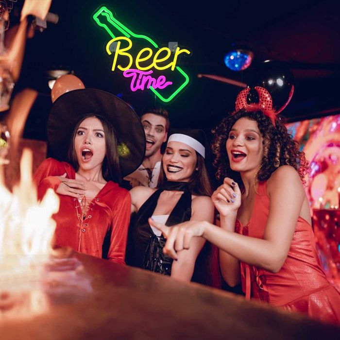 Neon LED Dekoracyjny BEER TIME Wielokolorowy Ściemnialny 32x32 USB