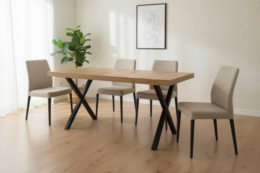 Stół rozkładany 140/240 LOFT „X” metalowe nogi|SALON|JADALNIA|KUCHNIA