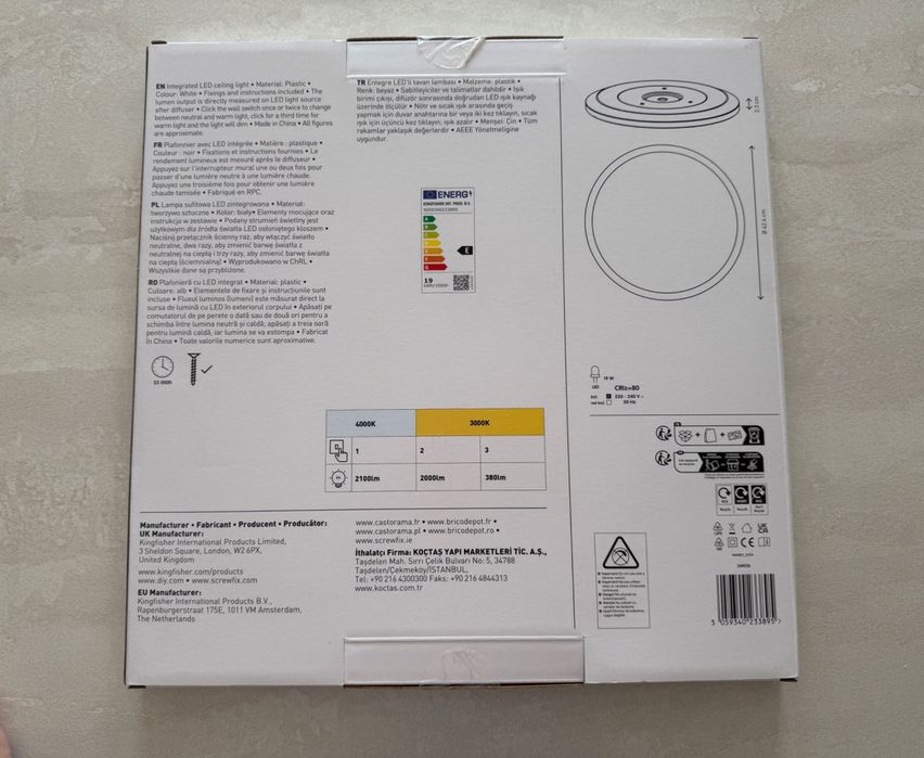 Plafon LED Yonnet 4000 K 43 cm 19W biały - nowy