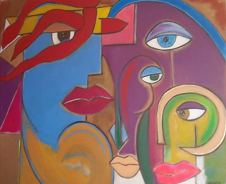 curadora vende arte pinturas em tela e exculturas de grandes artistas