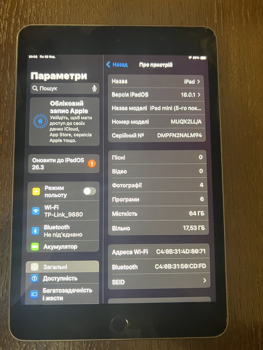 Ipad mini 5 робочий