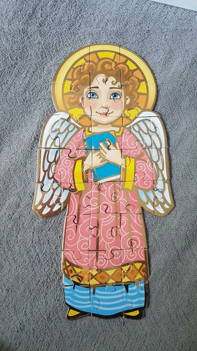 Twój Anioł Stróż, książeczka i złocone puzzle