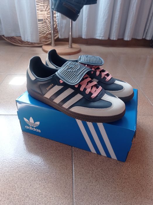 Sapatilhas adidas Samba LT azuis e branca 42,5s