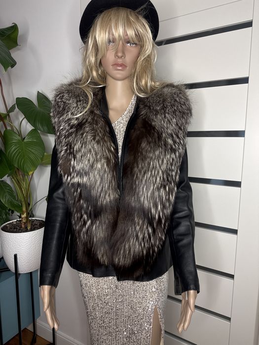 Ramoneska skóra naturalna z lisem futro naturalne