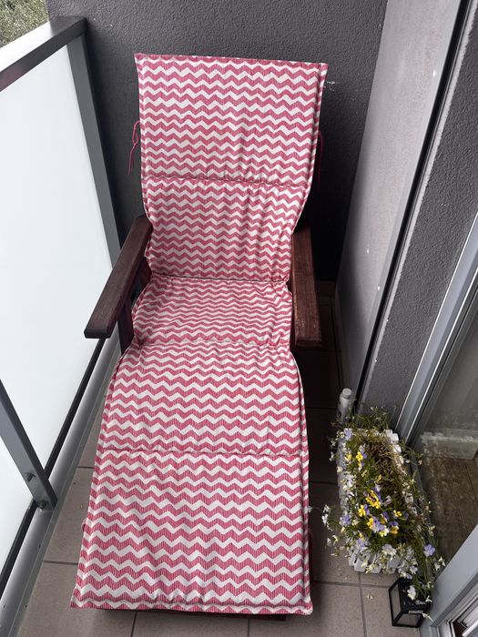 Krzesło Leżak drewniany impregnowany wąski materac