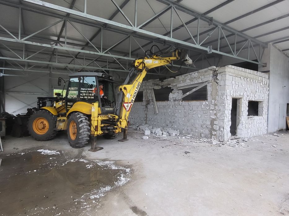 Rozbiórki wyburzenia młot transport gruzu rozbiórka