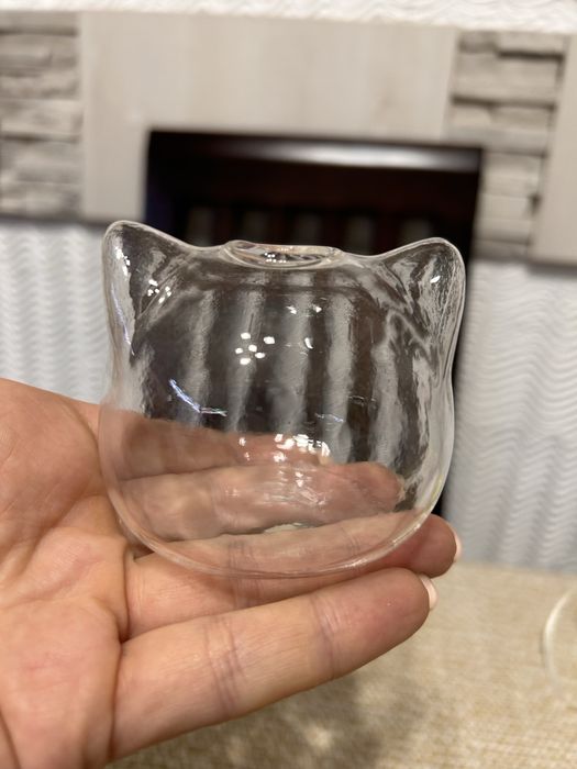 Ваза скляна у формі кота, маленька