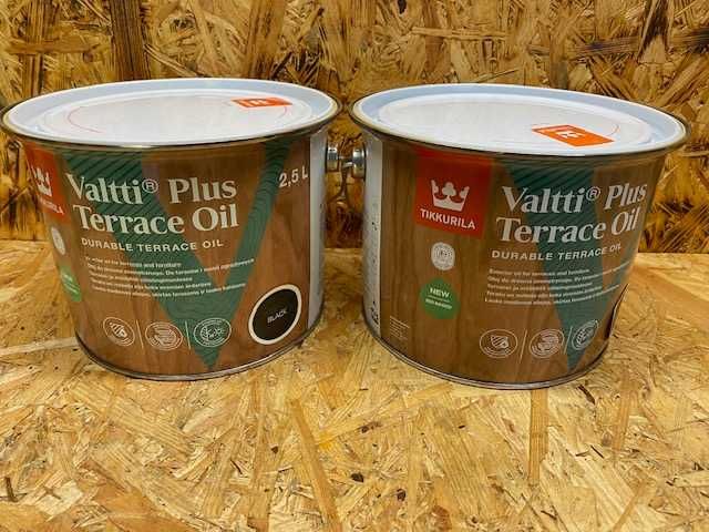 TIKKURILA VALTTI PLUS TERRACE OIL 2x 2,5L black, czarny olej do tarasów i mebli 5 litrów.