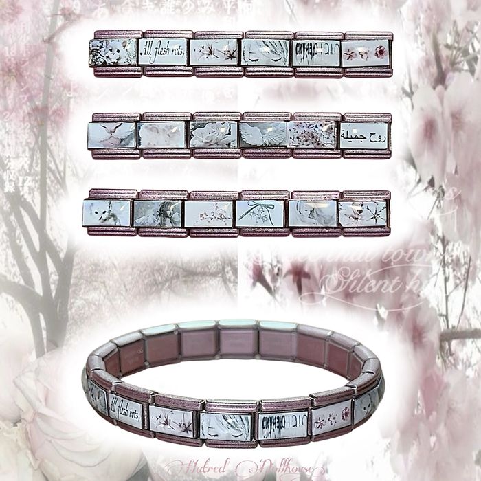 bransoletka nomination type italian charms cute pink coquette bracelet swag alternative alt handmade jewelry stainless steel