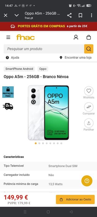 OPPO a5m  como novo