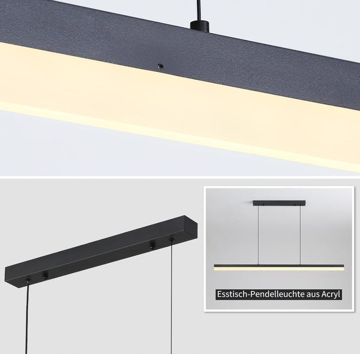 Mikeru 120 Cm Ściemniana, Nowoczesna Lampa Wisząca Led 48W