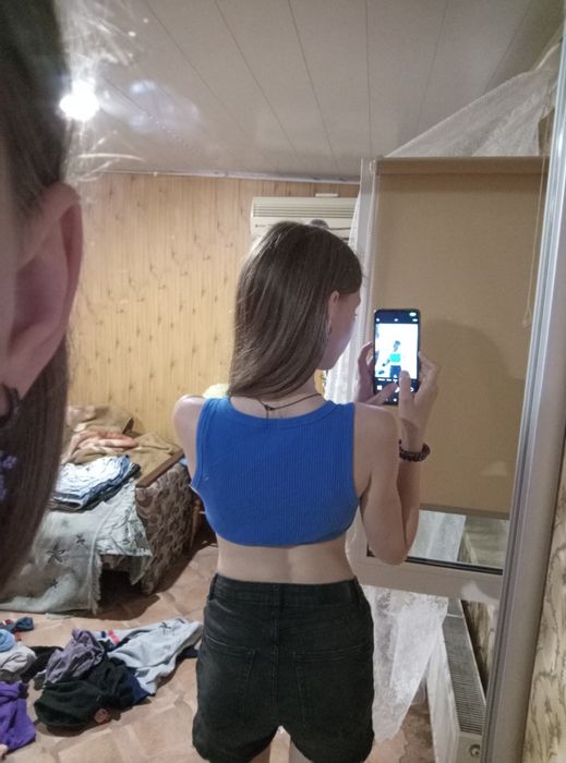 Топ на лето голубого цвета