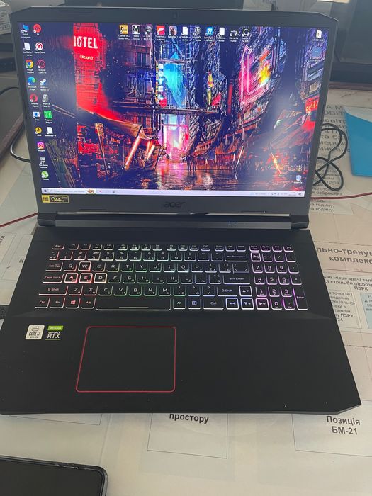 Ноутбук ейсер нітро 5 на інтел і7 10750Н видеокарта RTX2060 на 6 гб