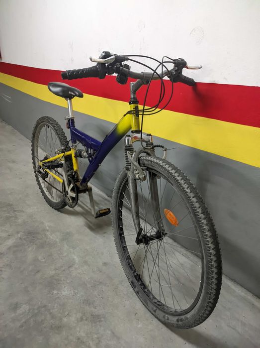 Bicicleta aço 26'' com suspensão total