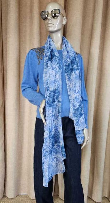 Echarpe Azul e Branca