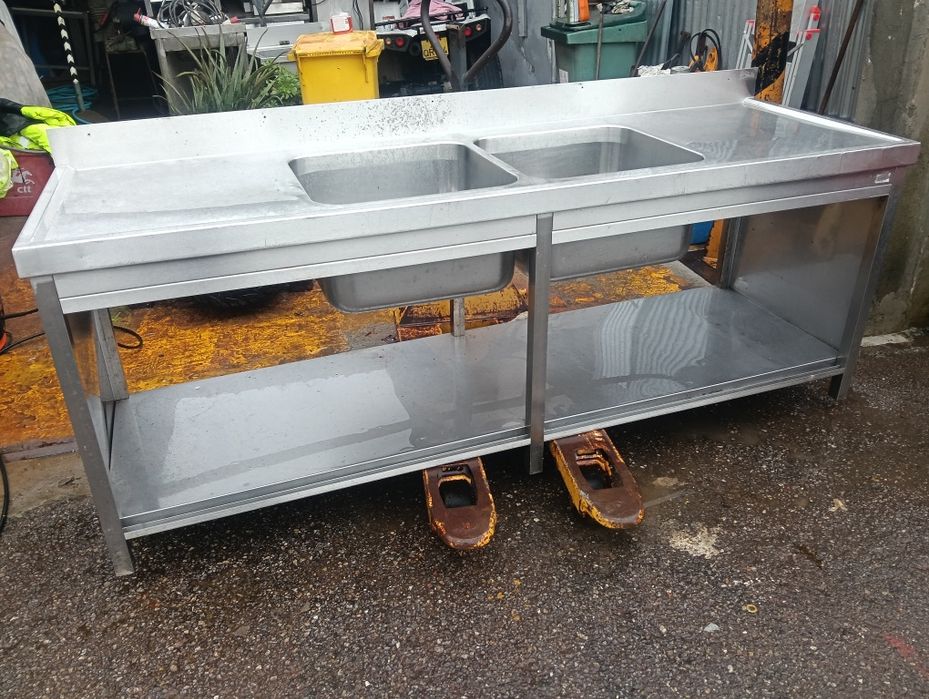 Bancada em inox 2 pios