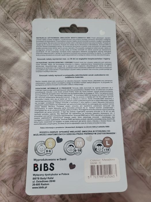 Smoczek dla dziecka Bibs, S, 0-6 miesięcy