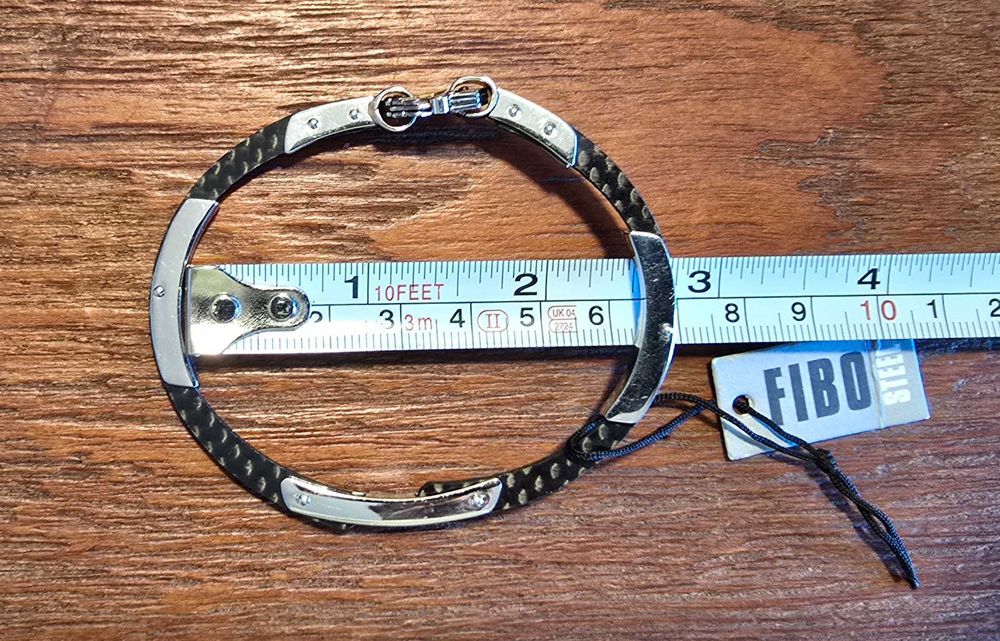 Pulseira em Aço e Fibra Carbono Fibo Steel