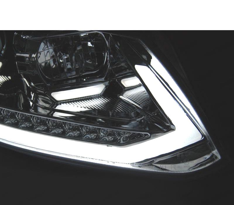 CONJUNTO DE FARÓIS VW TOURAN II 10-15 TRU DRL COM INDICADORES LEDS DINÂMICOS PRETO