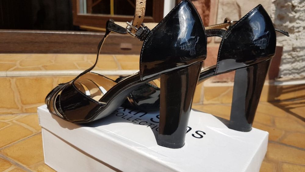 Sandały r 41 na obcasie czarne