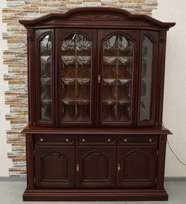 witryna z komodą mahoń mahoniowa podświetlana szer. 162   p-814  -20%