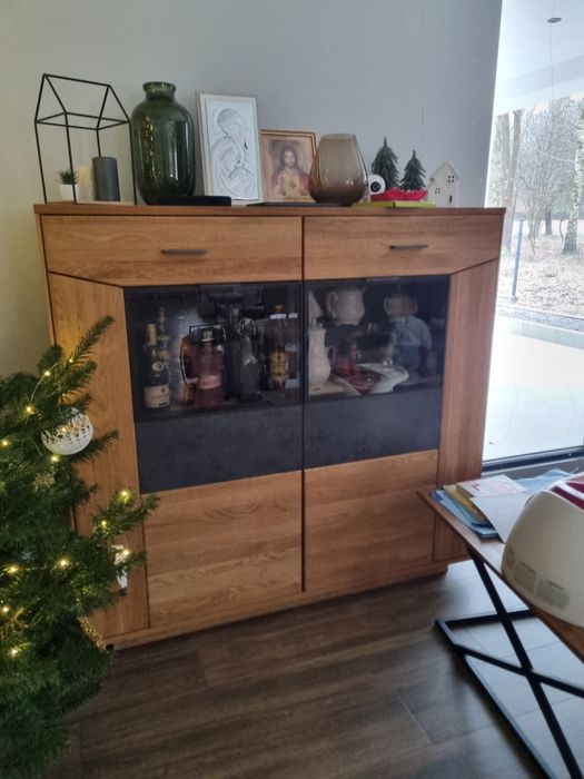 Meble dębowe, lite drewno Salon, RTV Krysiak z kolekcji Sangero