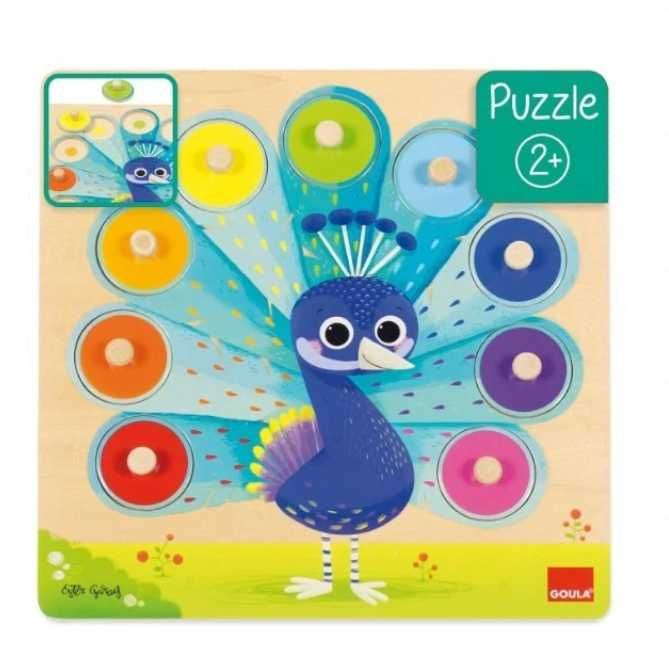 Goula Puzzle  Madeira Pavão Real - Cores