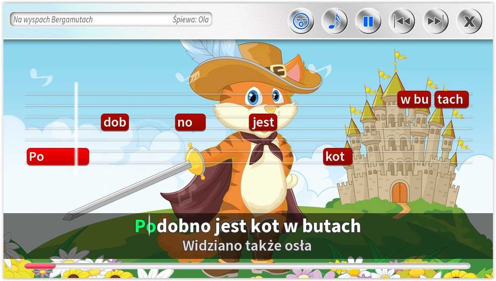 Zestaw karaoke dla dzieci 100 piosenek DVD + mikrofon Bluetooth Niebieski Kotek