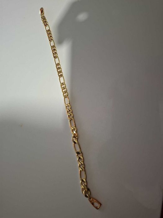Pulseira Masculina Malha Fígaro – Estilo Ouro 18K (Nova)