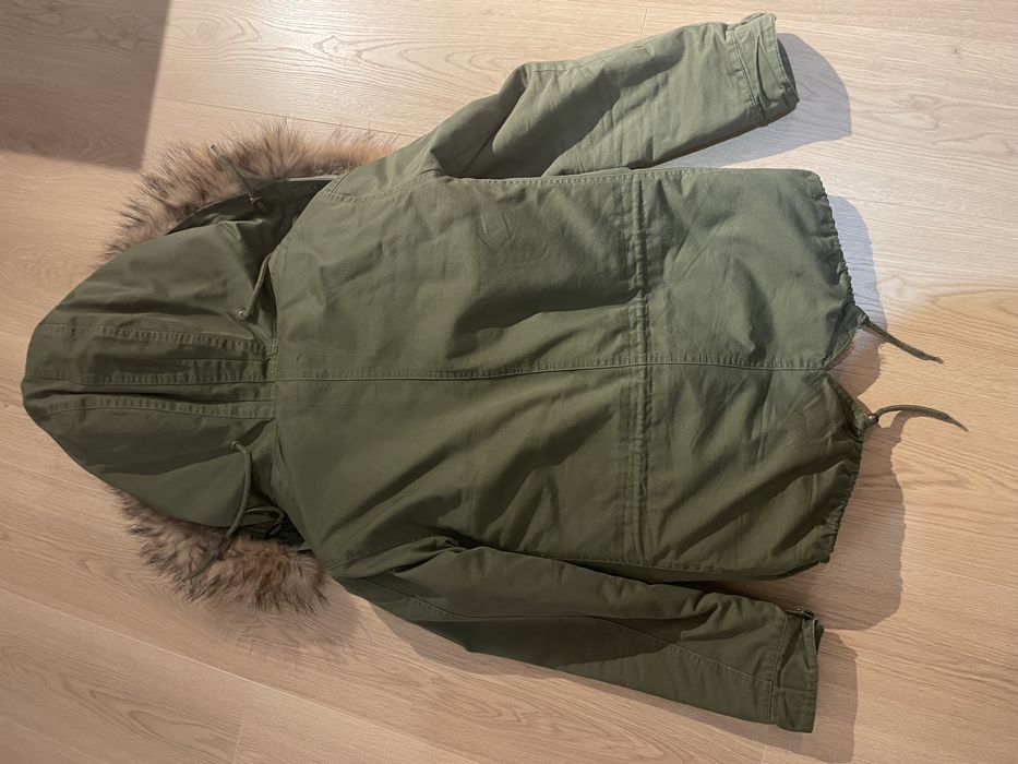 Kurtka zimowa parka z naturalnym futrem jenot