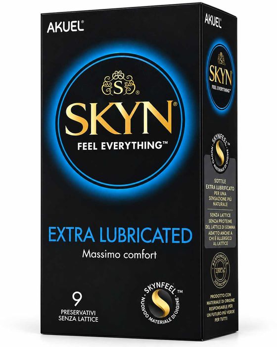 Презервативи Skyn Extra Lube безлатексні 9 шт — поліізопренові презервативи з додатковою змазкою