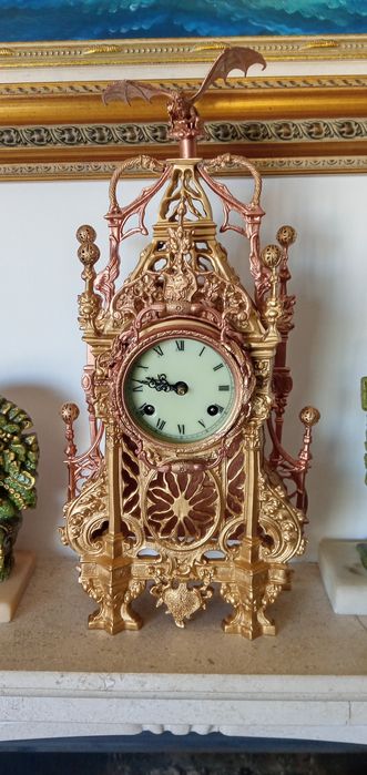 Relógio antigo mecânico bronze Franz Hermle & Sons ano 1979