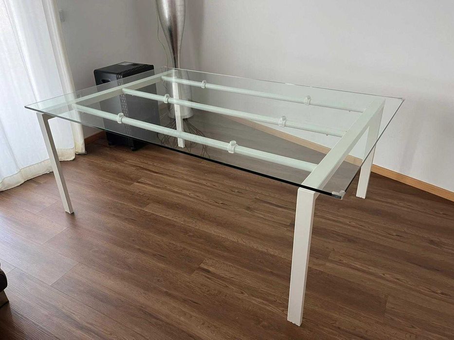 Mesa tampo em vidro LEVIRA 1,85 x 1,20