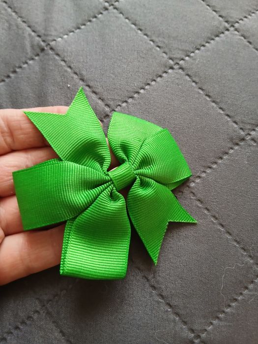 Spinka do włosów kokarda zielona