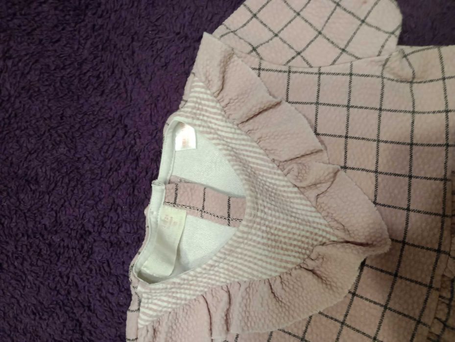 Sukienka pink w kratkę rozmiar 92 Zara