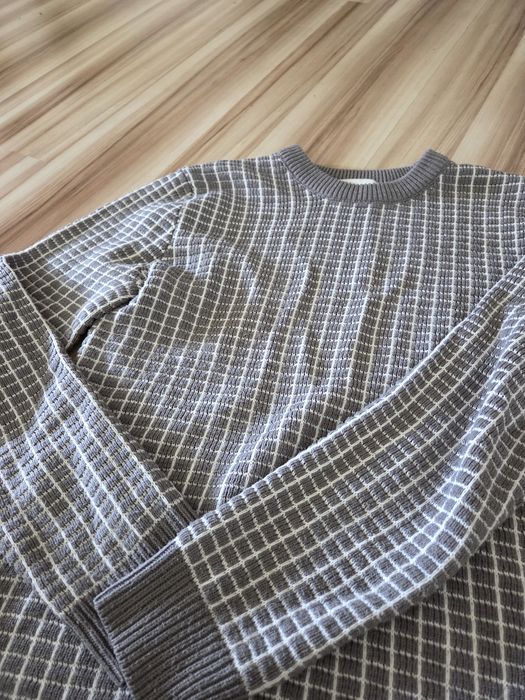 Sweter szary Primark w prostokąty długi