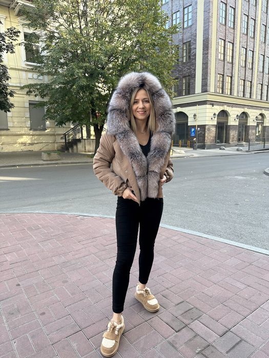 зимова куртка з хутром , парка хутро блюфрост , чернобурка