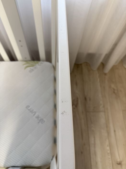 Дитяче ліжечко Верес з маятником детская кроватка Верес біло-сірий