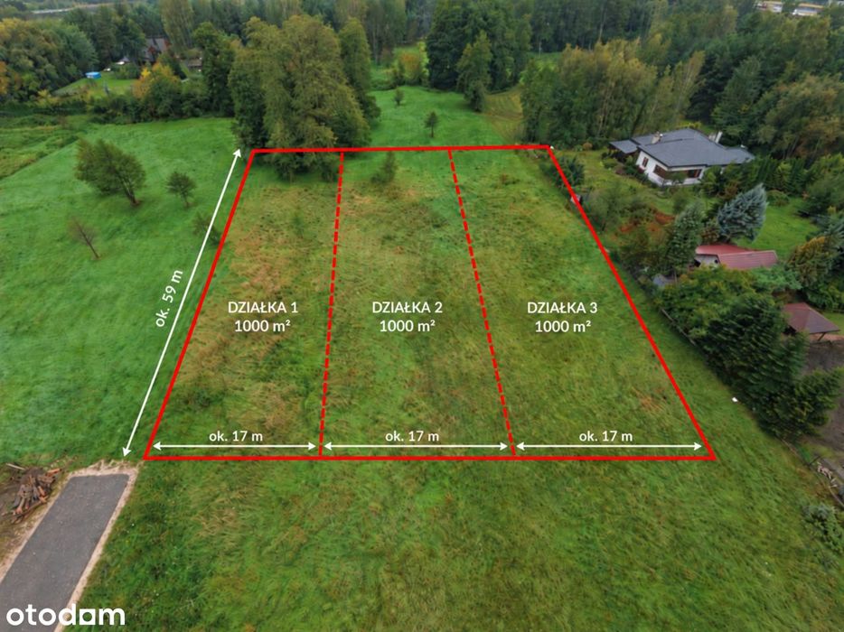 Działki 1000 m² | projekt domu pasywnego w cenie | blisko S7 |